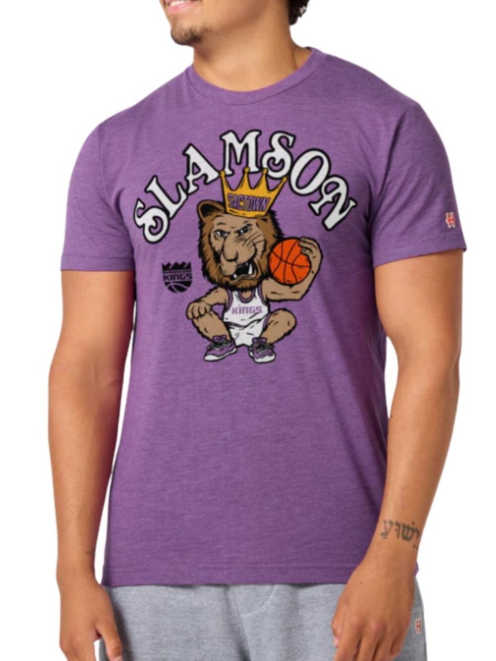 Sacramento Kings Slamson Graphic Tee M Purple Homage NBA Basketball T Shirt